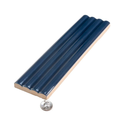 Blue 2x8 Glossy Ceramic Subway Deco Tile (38 pack, 4.09 sq ft/case)