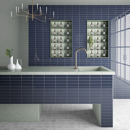 Blue 2x8 Glossy Ceramic Subway Tile (60 pack, 6.48 sq ft/case)