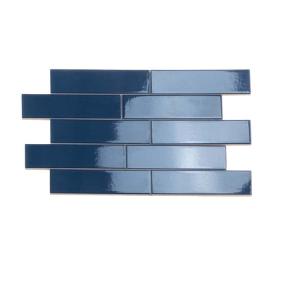 Blue 2x8 Glossy Ceramic Subway Tile (60 pack, 6.48 sq ft/case)