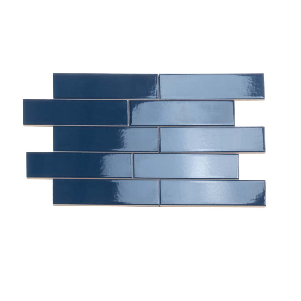 Blue 2x8 Glossy Ceramic Subway Tile (60 pack, 6.48 sq ft/case) - Sample