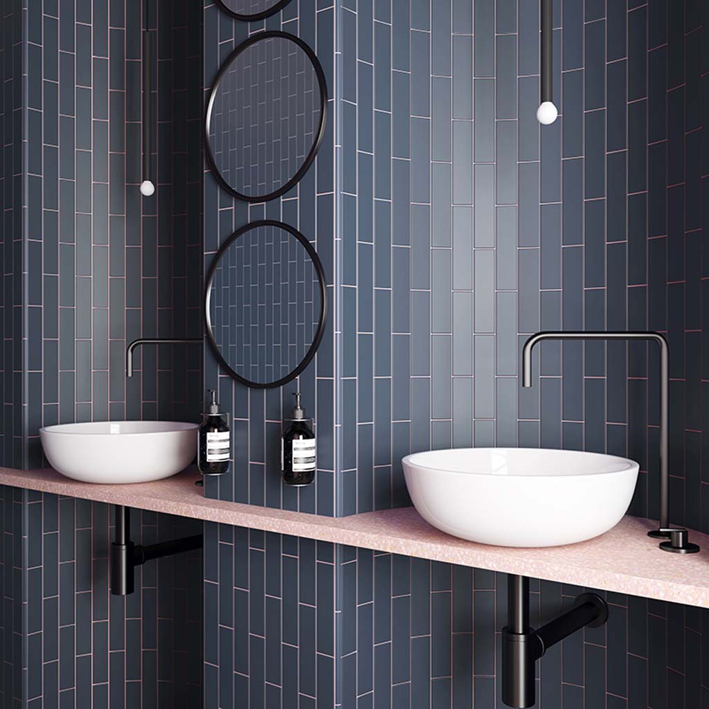 Blue 2x8 Matte Ceramic Subway Tile (60 pack, 6.48 sq ft/case) - Sample