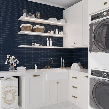 Blue 2x8 Matte Ceramic Subway Tile (60 pack, 6.48 sq ft/case) - Sample