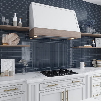 Blue 2x8 Glossy Ceramic Subway Deco Tile (38 pack, 4.09 sq ft/case) - Sample