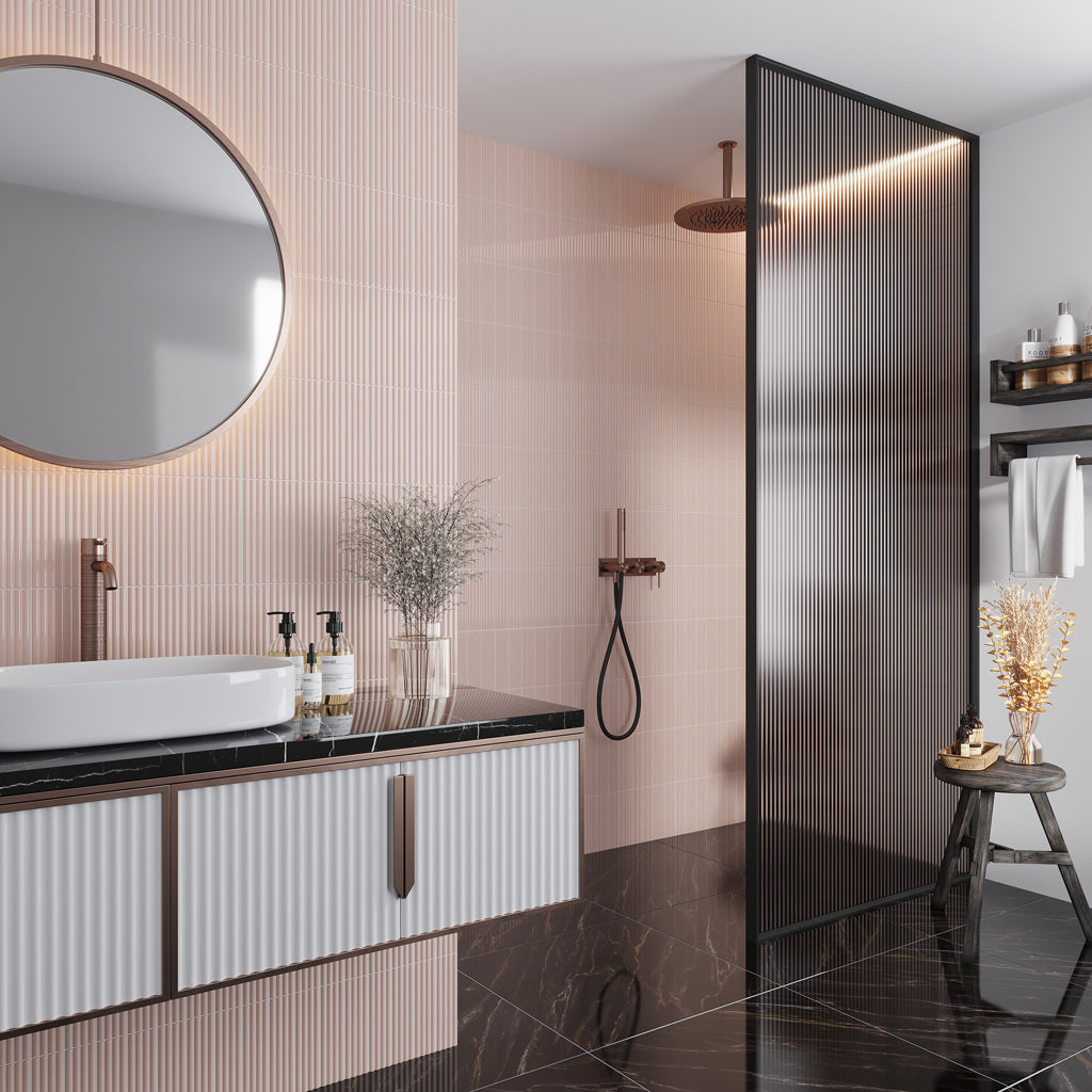 Pink 2x8 Glossy Ceramic Subway Deco Tile (38 pack, 4.09 sq ft/case) - Sample