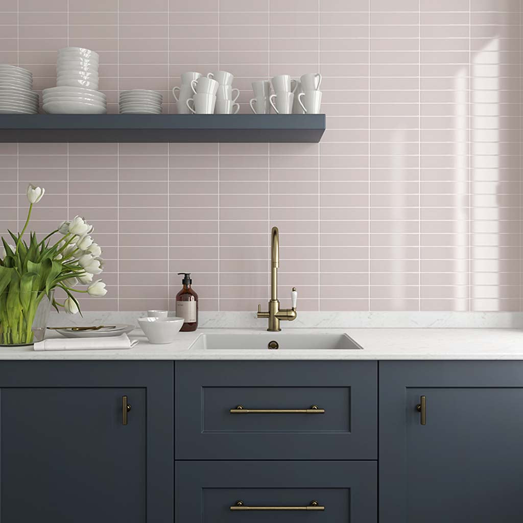 Pink 2x8 Glossy Ceramic Subway Tile (50 pack, 5.38 sq ft/case) - Sample