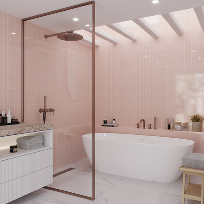 Pink 2x8 Glossy Ceramic Subway Tile (60 pack, 6.46 sq ft/case)