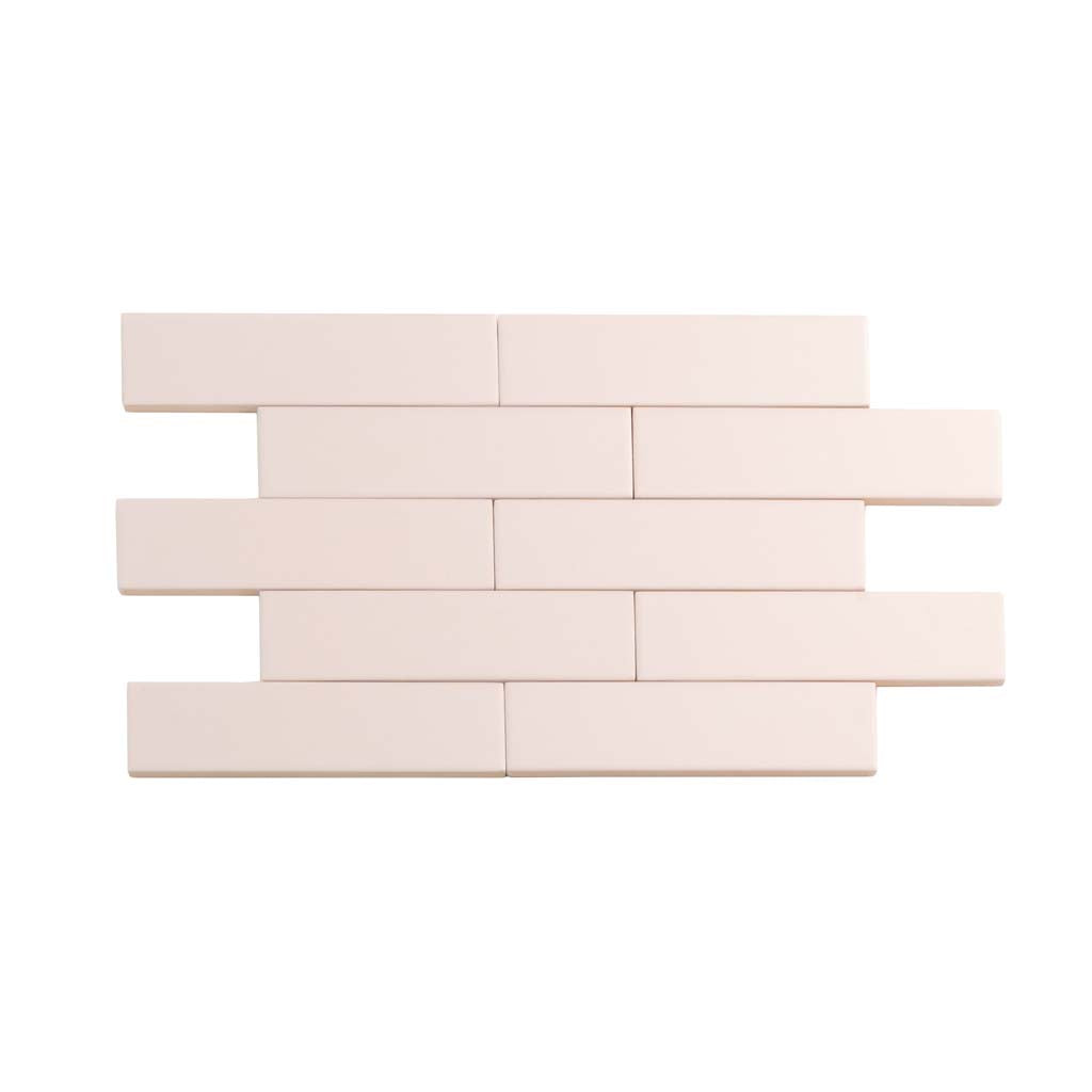 Pink 2x8 Matte Ceramic Subway Tile (60 pack, 6.46 sq ft/case)