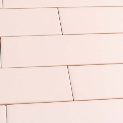 Pink 2x8 Matte Ceramic Subway Tile (60 pack, 6.46 sq ft/case)
