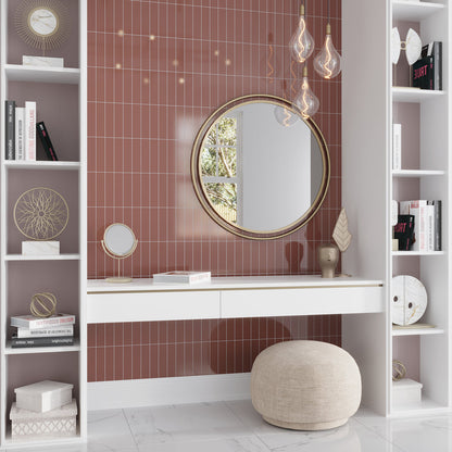 Red 2x8 Glossy Ceramic Subway Tile (50 pack, 5.38 sq ft/case)