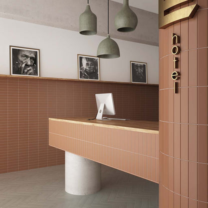 Arte 1.97 in. x 7.87 in. Matte Red Ceramic Subway Wall and Floor Tile (60 pack, 6.46 sq. ft./case)