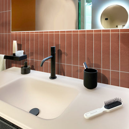 Arte 1.97 in. x 7.87 in. Matte Red Ceramic Subway Wall and Floor Tile (60 pack, 6.46 sq. ft./case)