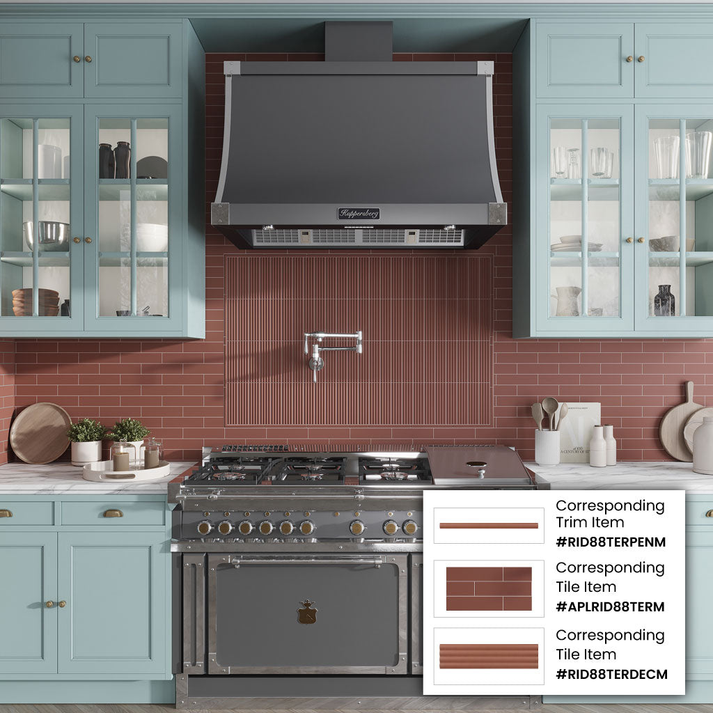 Red 2x8 Matte Ceramic Subway Deco Tile (42 pack, 4.54 sq ft/case)