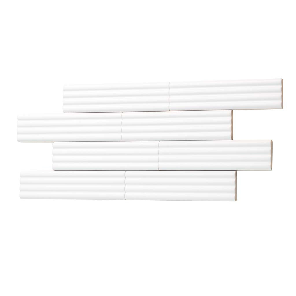White 2x8 Matte Ceramic Subway Deco Tile (38 pack, 4.1 sq ft/case)