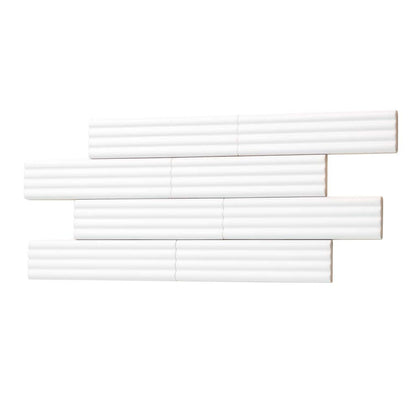 White 2x8 Matte Ceramic Subway Deco Tile (38 pack, 4.1 sq ft/case) - Sample