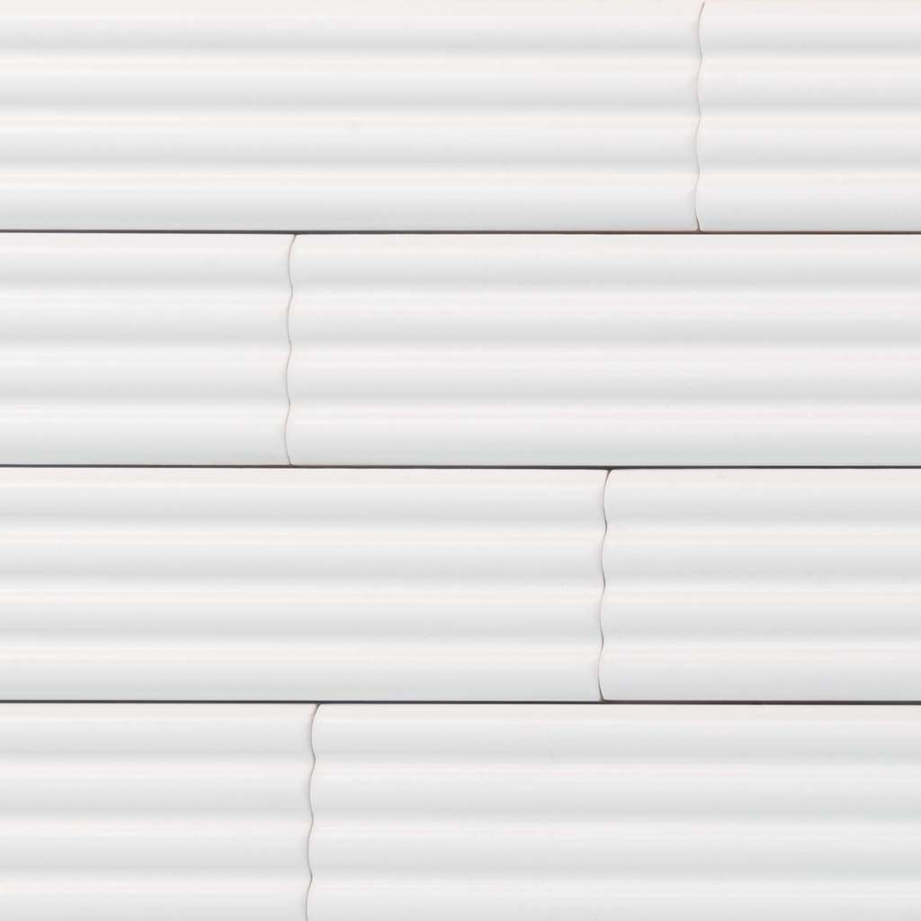 White 2x8 Matte Ceramic Subway Deco Tile (38 pack, 4.1 sq ft/case) - Sample