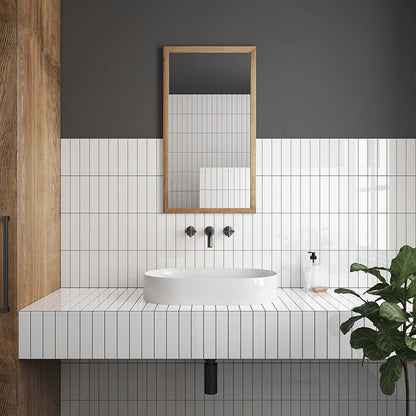 White 2x8 Glossy Ceramic Subway Tile (50 pack, 5.38 sq ft/case) - Sample