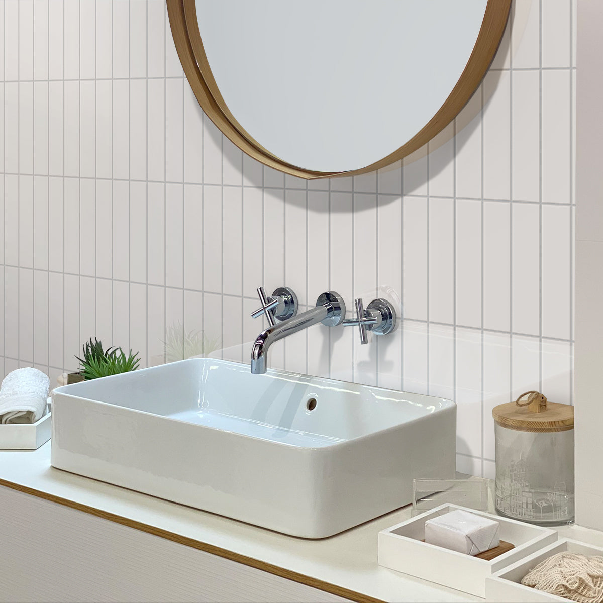 White 2x8 Glossy Ceramic Subway Tile (50 pack, 5.38 sq ft/case) - Sample