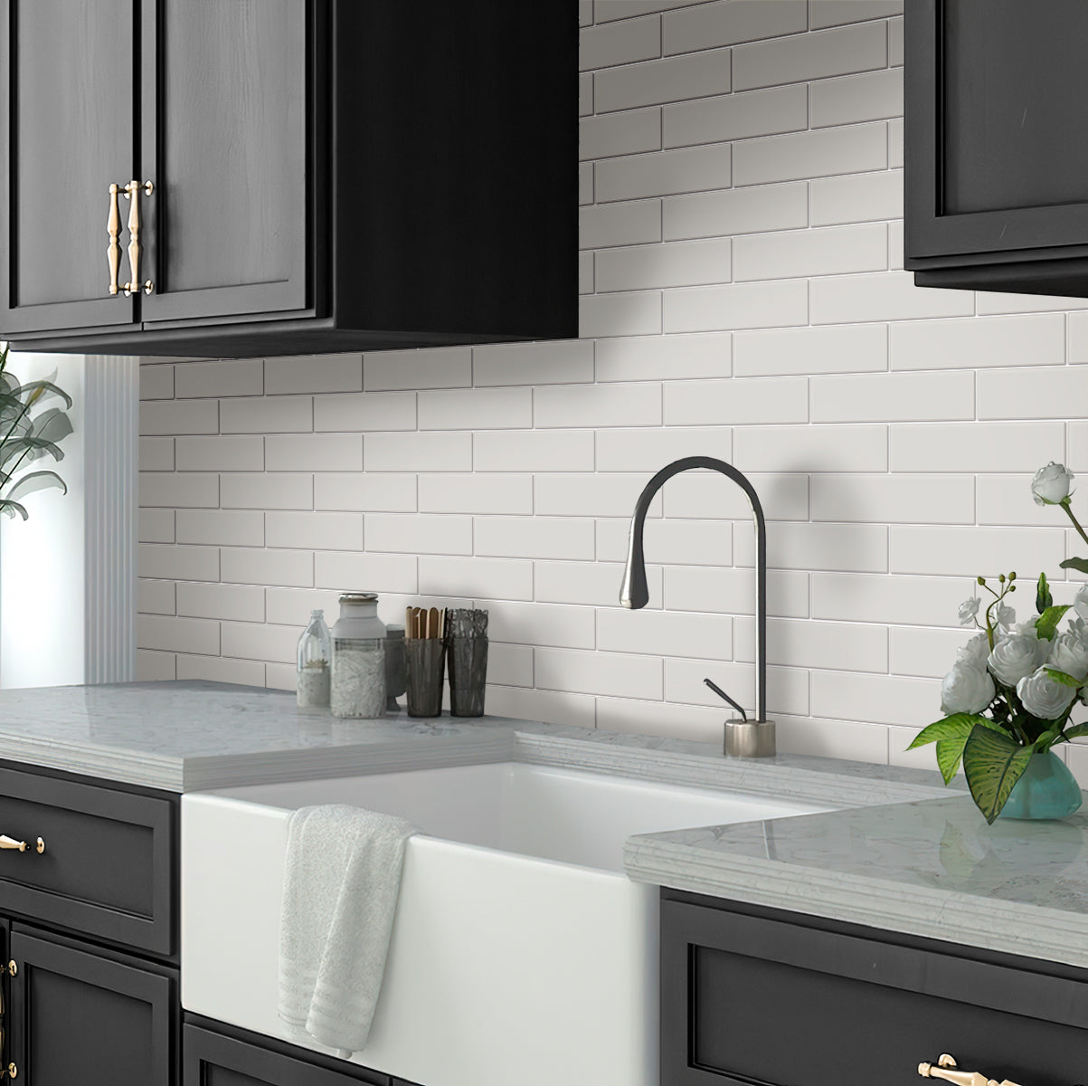 White 2x8 Matte Ceramic Subway Tile (60 pack, 6.46 sq ft/case)