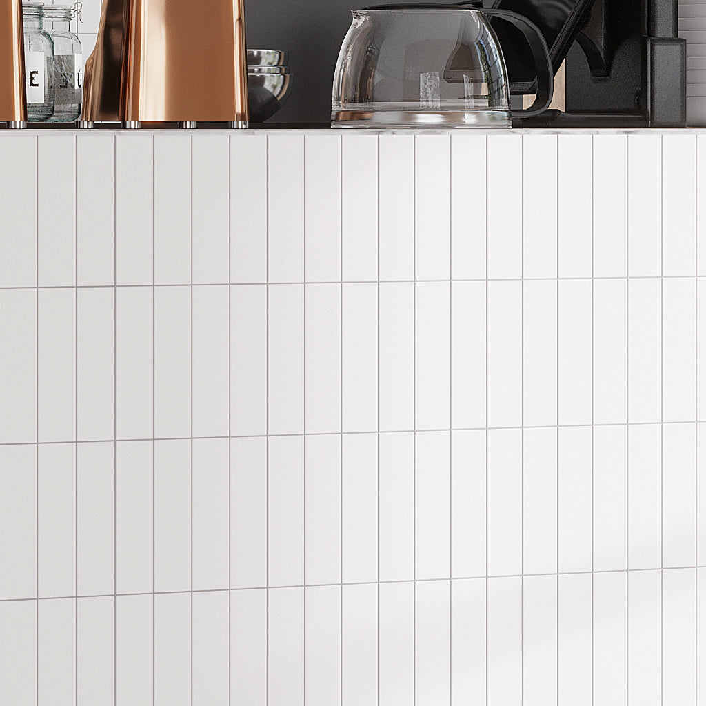 White 2x8 Matte Ceramic Subway Tile (60 pack, 6.46 sq ft/case)