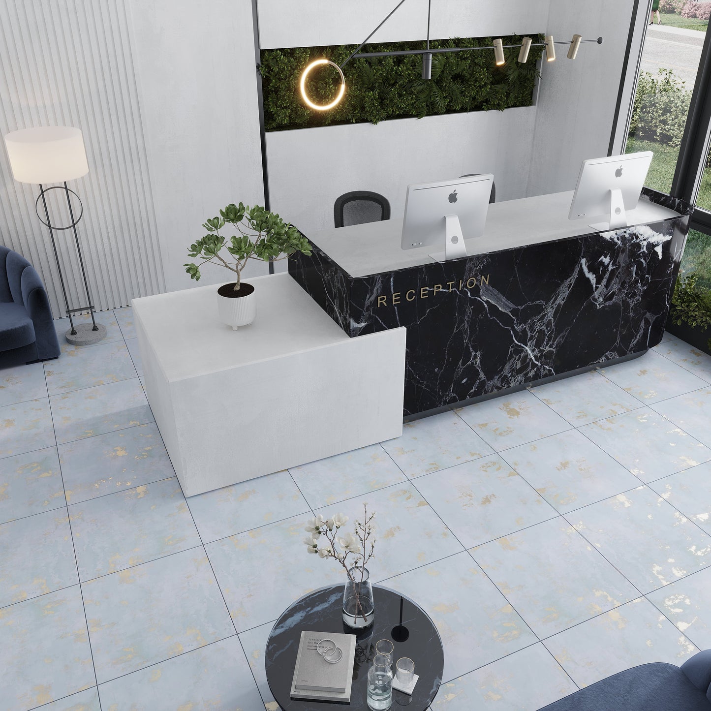 Light Blue 24x24 Natural Square Porcelain Large Format Tile (4 pack, 15.27 sq ft/case)
