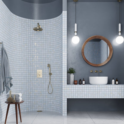Light Blue 12x12 Natural Uniform Square Porcelain Mosaic Tile (8 pack, 7.62 sq ft/case) - Sample