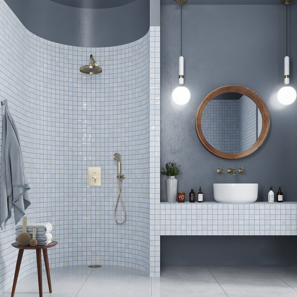 Light Blue 12x12 Natural Uniform Square Porcelain Mosaic Tile (8 pack, 7.62 sq ft/case)