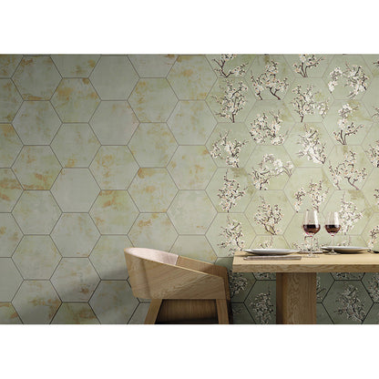 Moss Green 10x11 Natural Hexagon Porcelain Large Format Tile (17 pack, 10.06 sq ft/case)