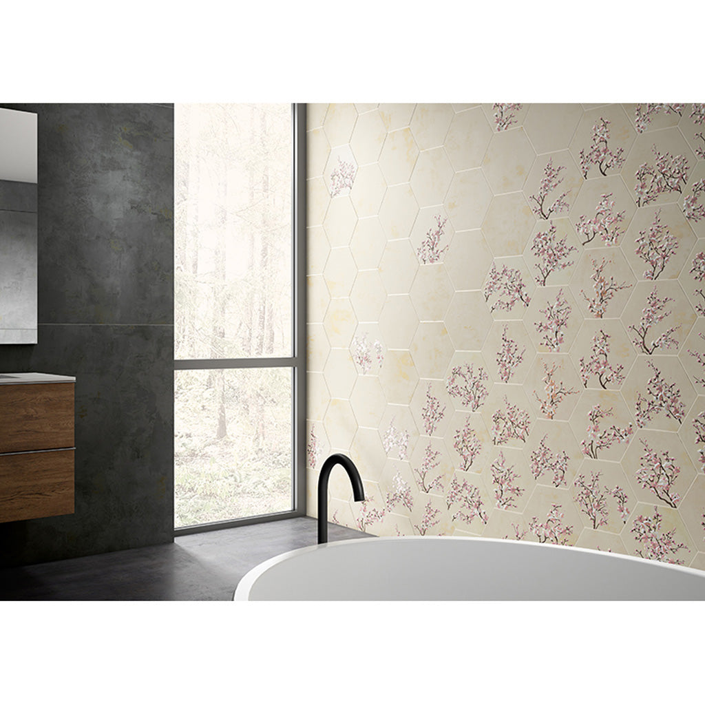 Light Beige 10x11 Natural Hexagon Porcelain Large Format Tile (17 pack, 10.06 sq ft/case)
