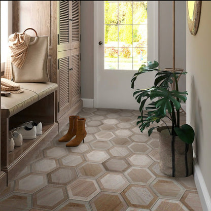 Light Brown 10x10 Matte Hexagon Porcelain Tile (20 pack, 10.43 sq ft/case)