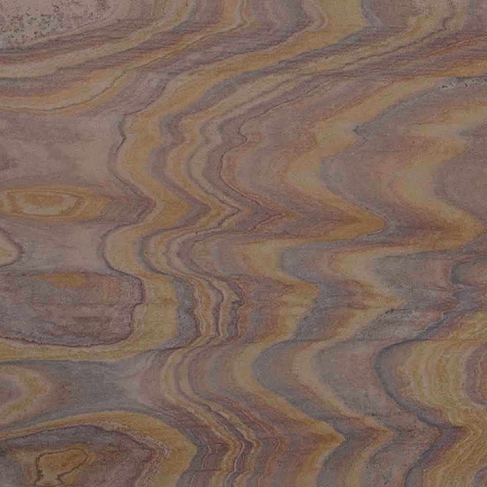 Rainbow teakwood 12 in x 12 in honed sandstone floor and wall tile STEKRAIN1212G product shot wall view