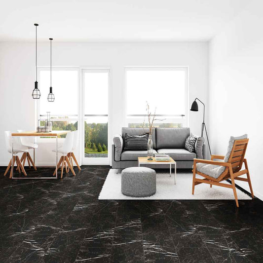 MSI Marquina Noir Porcelain Wall and Floor Tile - Regallo Collection