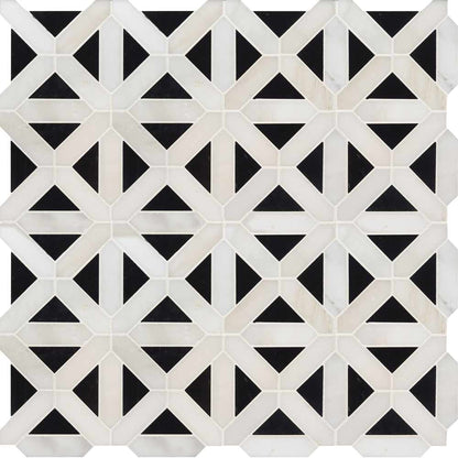 MSI Retro Fretwork Polished Marble Mosaic Tile 12"x12"