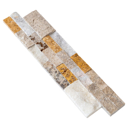 Riverrock Mixed Marble 3D Ledger Panel 6"x24" – Split-Face Wall Tile, Full Truckload