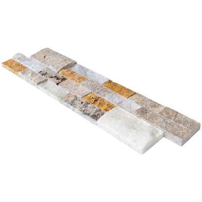 Riverrock Mixed Marble 3D Ledger Panel 6"x24" – Split-Face Wall Tile, Full Truckload