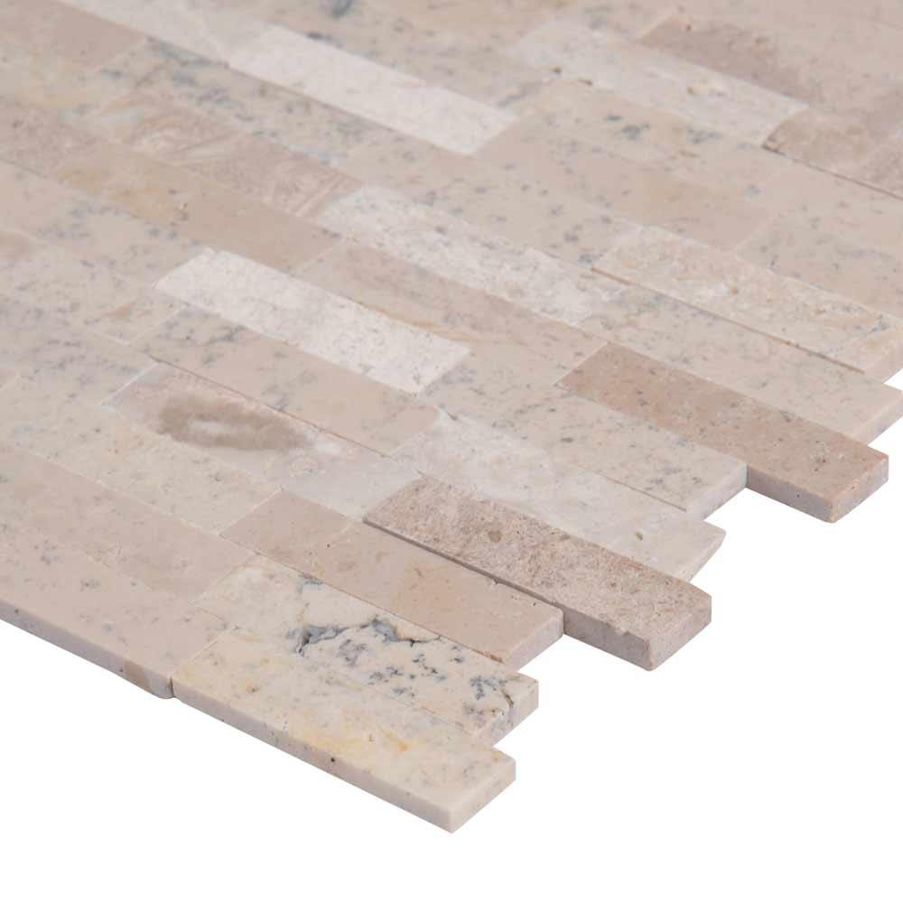 MSI Roman Beige Splitface Peel and Stick Travertine Mosaic Tile 12"x12"