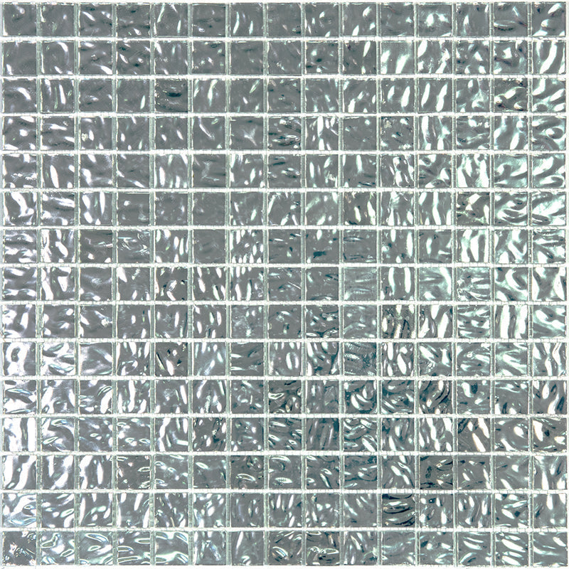 Shimmer Flint Silver 12x12 Glossy Uniform Square Glass Mosaic Tile (20 pack, 20 sq ft/case)