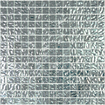 Shimmer Flint Silver 12x12 Glossy Uniform Square Glass Mosaic Tile (20 pack, 20 sq ft/case)