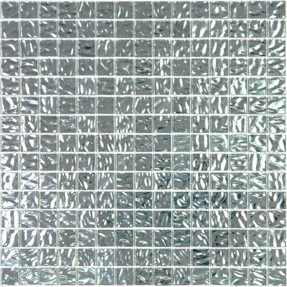 Shimmer Flint Silver 12x12 Glossy Uniform Square Glass Mosaic Tile (20 pack, 20 sq ft/case) - Sample