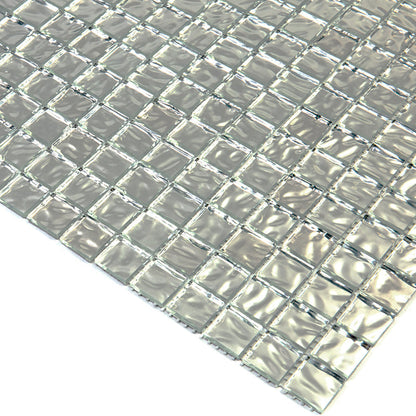 Shimmer Flint Silver 12x12 Glossy Uniform Square Glass Mosaic Tile (20 pack, 20 sq ft/case) - Sample