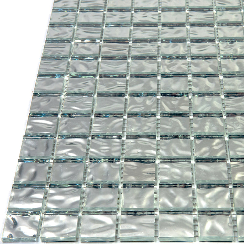 Shimmer Flint Silver 12x12 Glossy Uniform Square Glass Mosaic Tile (20 pack, 20 sq ft/case) - Sample