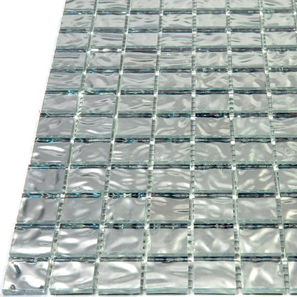 Shimmer Flint Silver 12x12 Glossy Uniform Square Glass Mosaic Tile (20 pack, 20 sq ft/case) - Sample