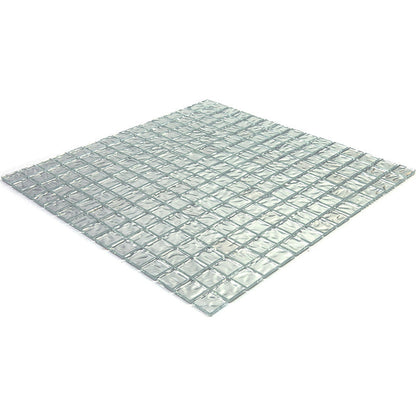 Shimmer Flint Silver 12x12 Glossy Uniform Square Glass Mosaic Tile (20 pack, 20 sq ft/case)