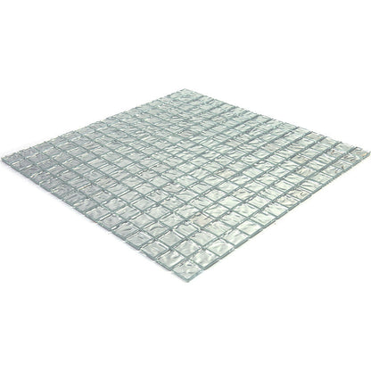 Shimmer Flint Silver 12x12 Glossy Uniform Square Glass Mosaic Tile (20 pack, 20 sq ft/case) - Sample