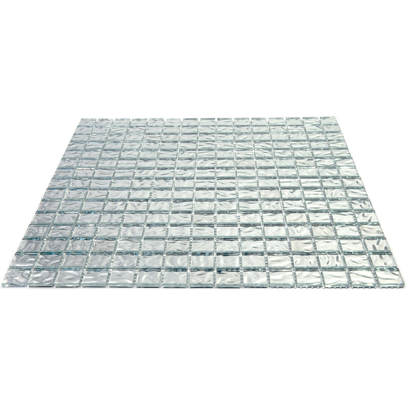 Shimmer Flint Silver 12x12 Glossy Uniform Square Glass Mosaic Tile (20 pack, 20 sq ft/case) - Sample
