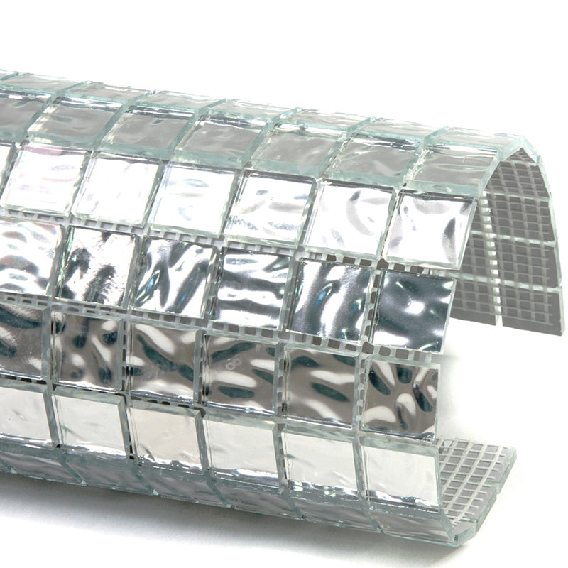 Shimmer Flint Silver 12x12 Glossy Uniform Square Glass Mosaic Tile (20 pack, 20 sq ft/case) - Sample