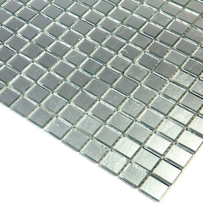 Silver 12x12 Glossy Uniform Square Glass Mosaic Tile (20 pack, 20 sq ft/case)