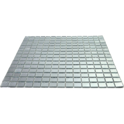 Silver 12x12 Glossy Uniform Square Glass Mosaic Tile (20 pack, 20 sq ft/case)