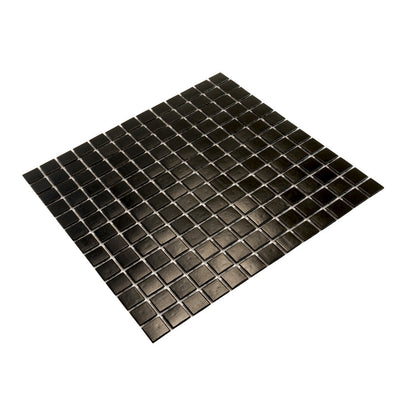 Black 12x12 Uniform Square Glossy Glass Mosaic Tile (20 pack, 20 sq ft/case)