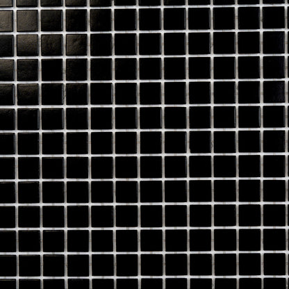 Black 12x12 Uniform Square Glossy Glass Mosaic Tile (20 pack, 20 sq ft/case)