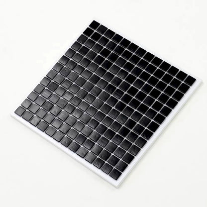 Black 12x12 Uniform Square Glossy Glass Mosaic Tile (20 pack, 20 sq ft/case)